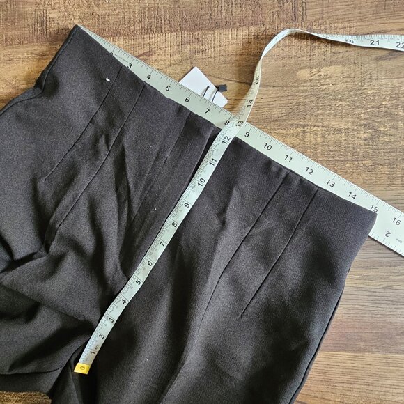 NWT!!  Zara High-Rise High Waist Beltless Black Stretch Pants Trousers Large - Picture 3 of 9